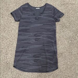 Z SUPPLY Gray Blue Camouflage T-Shirt Dress